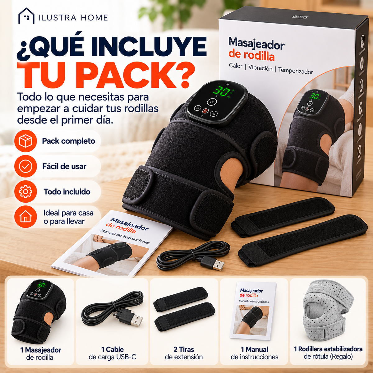 RODILLERA DE MASAJE 3 EN 1 + REGALO