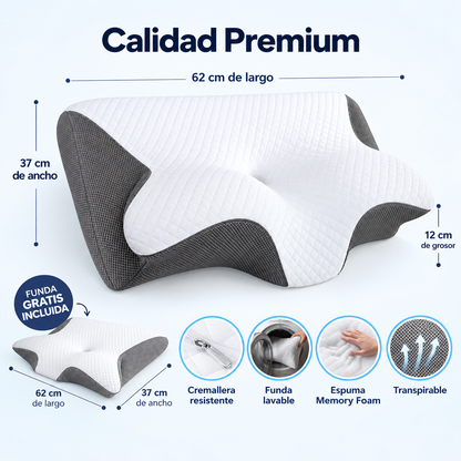 Almohada Cervical + Funda Gratis Incorporada