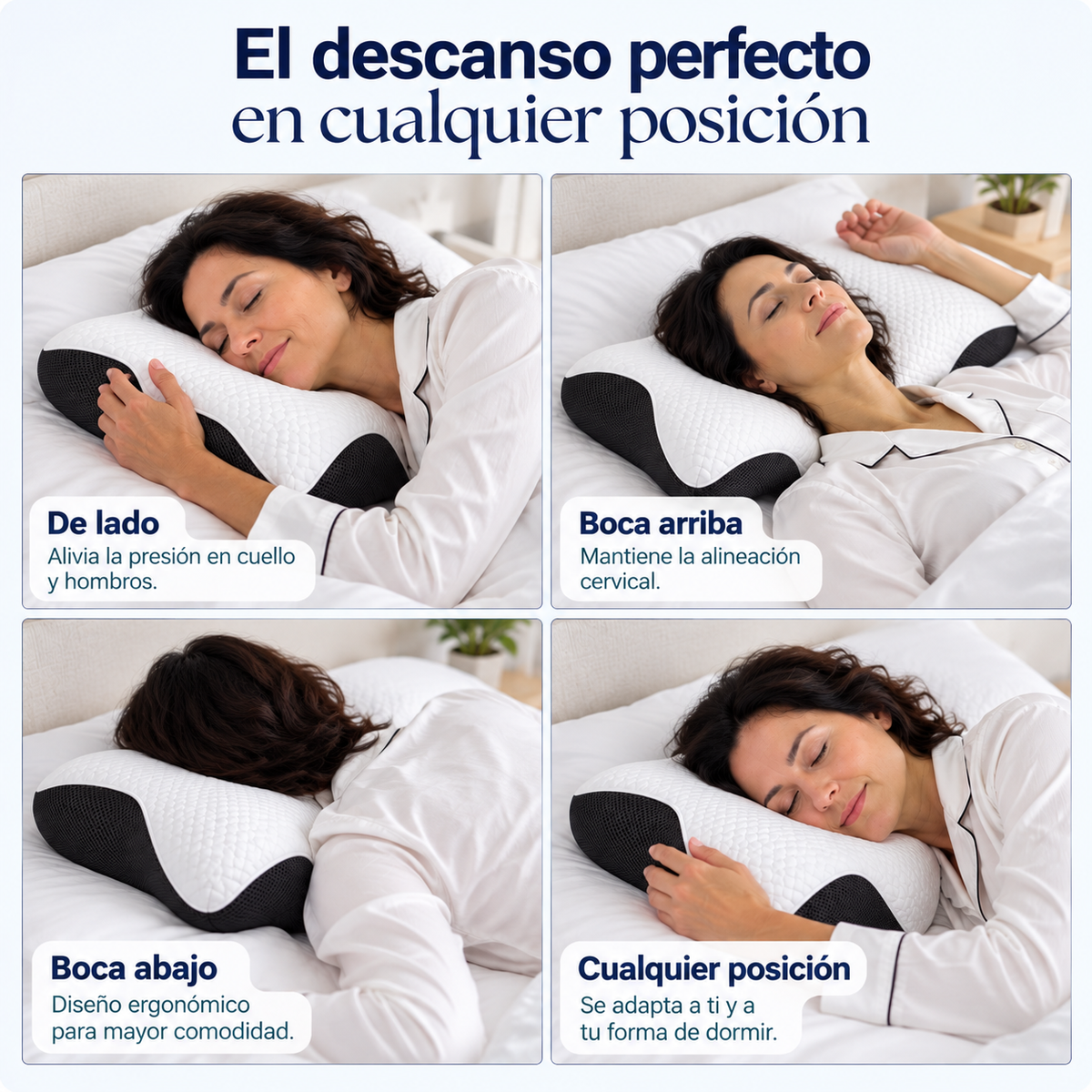 Almohada Cervical + Funda Gratis Incorporada