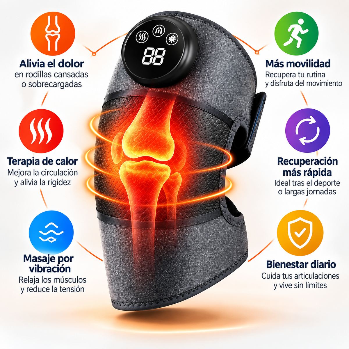 RODILLERA DE MASAJE 3 EN 1 CON CALOR